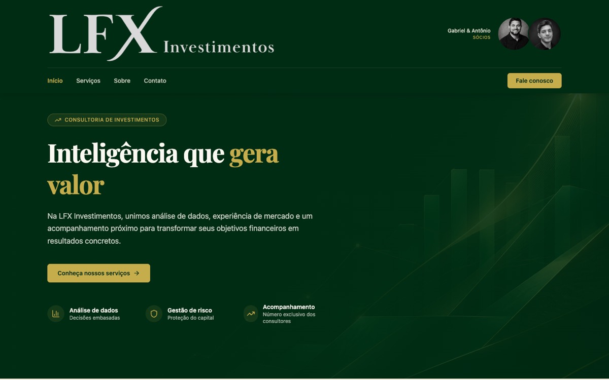 Tela de LFX Investimentos